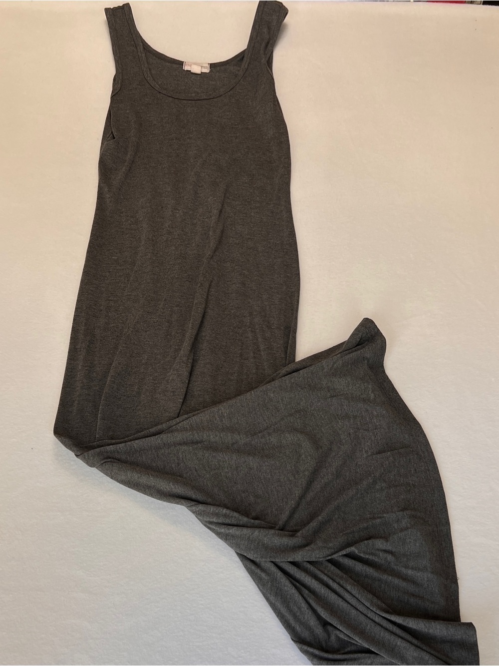 Zenana Scoop Neck Sleeveless Maxi Dress in Ash Grey Size Small Minimalist